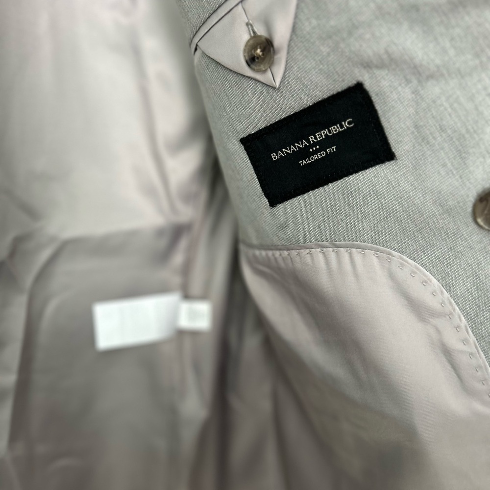 Banana Republic Double Breasted Gray Suit Jacket and pants set - Picture 2 of 6